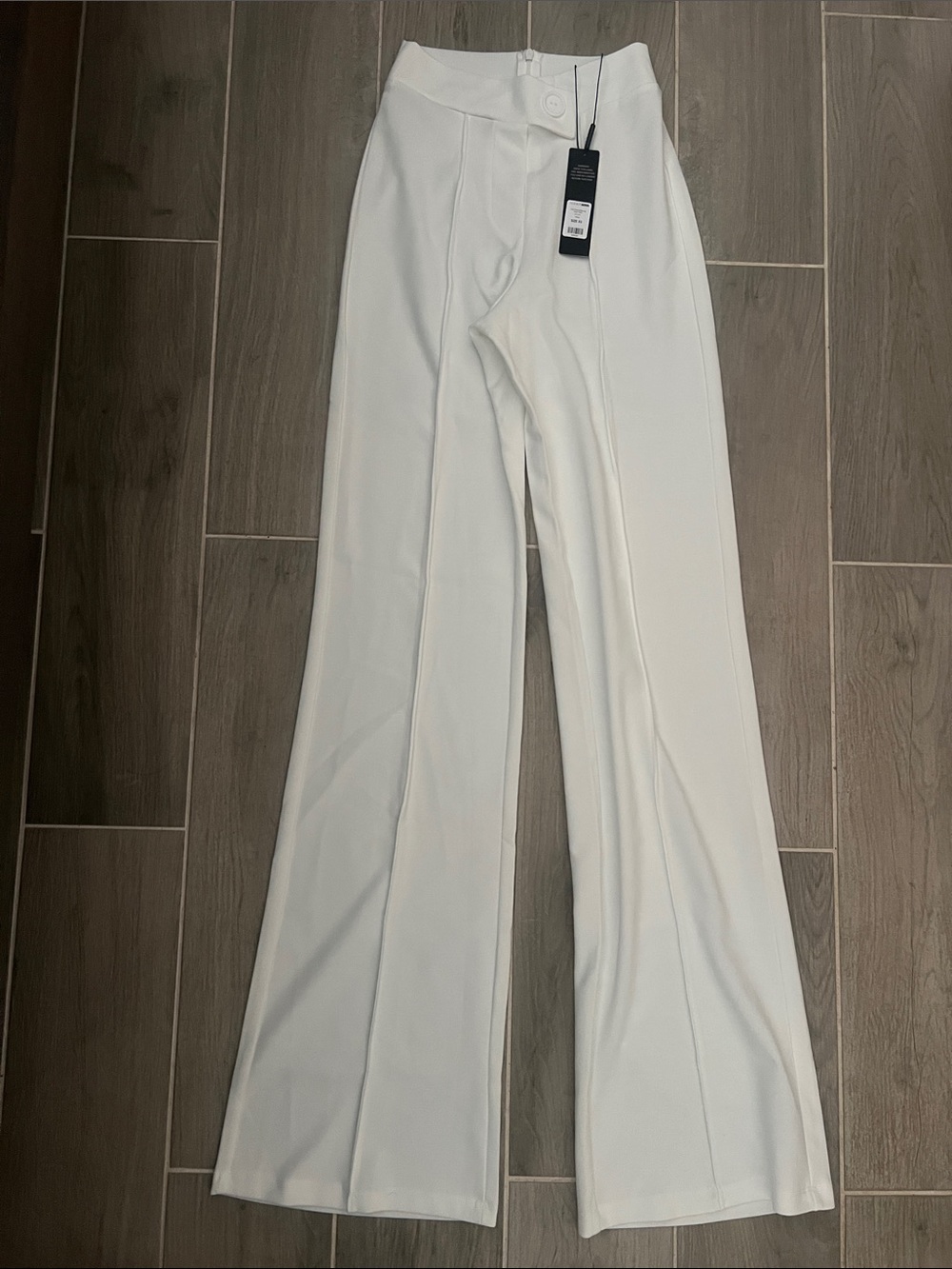 Fashion Nova White High-Waist Wide-Leg Pants